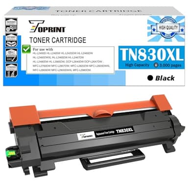 TOPRINT TN830XL TN-830XL Replacement Toner Cartridge Black High Capacity for Printer HL-L2400D L2405W L2420DW L2460DW L2865DW L2467DW DCP-L2640DW L2647DW L2760DW L2820DWXL MFC-L2900DW L2900DWXL