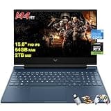 HP Victus 15 Gaming Laptop 15.6” FHD IPS Anti-Glare 144Hz Intel 8-core i5-12450H (Beat i7-11800H) 64GB RAM 2TB SSD GeForce RTX 3050 Backlit B&O Fast Charging Win11 Blue w/ICP Accessory