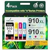 910XL Ink Cartridges Combo Pack Replacement for HP Ink 910 XL 910xl Compatible with HP OfficeJet Pro 8025 8030 8035 8020 8028 OfficeJet 8010 8015 8018 8022 Printer 910 (4 Pack)