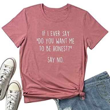BLACKOO Women Funny Graphic T-Shirts Cute TeesMauve Large
