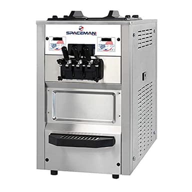 Spaceman 6235-C Two Flavor/Twist Air Cooled Gravity Countertop Soft Serve Ice Cream Machine (2) 12.7 Quart Hoppers