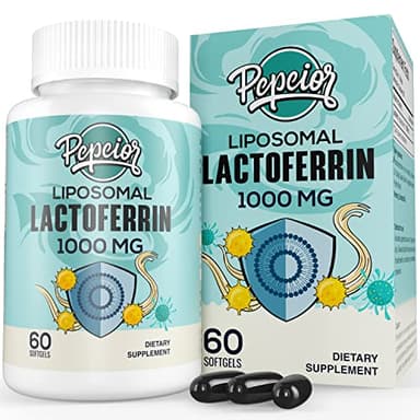 Pepeior Liposomal Bovine Lactoferrin 1000 mg - Higher Absorption - for Iron Absorption & Immune Function Lactoferrin Supplements for Adults, 60 Softgels