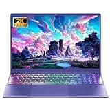 16" Purple Gaming Laptop 12G LPDDR5 RAM 1TB NVMe SSD Alder Lake N95 CP, 2K FHD(1920 * 1200) IPS Screen/Color Backlit KB/Fingerprint/Windows 11 PC for Game Work Study