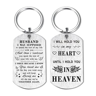 TANWIH Memory Gifts Memorial Keychain Jewelry for Loss of Husband, Loss of Husband Sympathy Gift for Women Wife, Bereavement Remembrance Presents