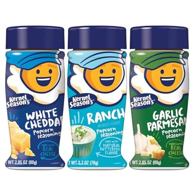 Kernel Season's Popcorn Seasoning Full Size Jars Variety Pack, Retail Sizes (Pack of 3)