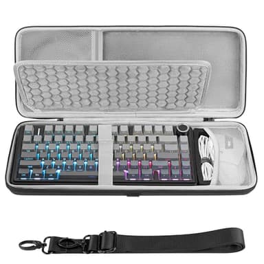 GEEKRIA 75% 84-Key Keyboard and Mouse Combo Case, Compatible with Aula F75 Pro / F75, Keychron K2 Version 2/ K2/ Q1/ V1, ASUS ROG Azoth 75%, Redragon K673 PRO, Hard Shell Travel Bag