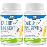 500 MG Calcium Supplement with Vitamin D3 & K2, Zinc, Magnesium & Prebiotics. Kids Vitamins for Kids' Height. Bone Strength, High Absorption, Orange Chewables, Gluten Free, 120 Tabs
