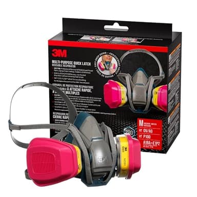 3M™ Multi-Purpose Quick Latch Reusable Respirator 65023QLH1-DC, OV/AG/P100, Mdm, 1-Fcpc, 1-pr of 60923 Crtrdg/Fltrs