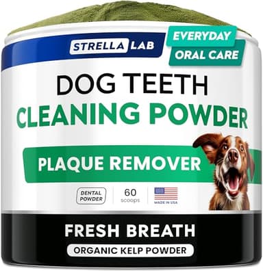 Advanced Dog Dental Powder & Breath Freshener, Dog Teeth Cleaning, Bad Breath & Tartar and Plaque Off Remover for Dogs, Pet Oral Care, Pro Perio Support Lab Co Bright Formula - 60 serv