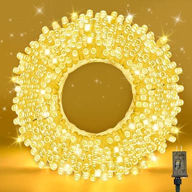 WASTROYAL 210 LEDs Warm White LED String Lights – 70FT Transparent Wire, Waterproof & Connectable Christmas Tree Lights for Indoor Outdoor Holiday Décor