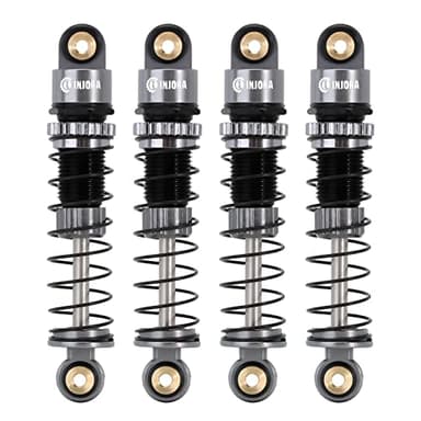 INJORA 39mm Shocks- Aluminum Threaded Shock Adjustable Absorber Oil Damper for Axial SCX24 FMS FCX24M 1/24 RC Crawler Car Upgrade Parts(Grey)