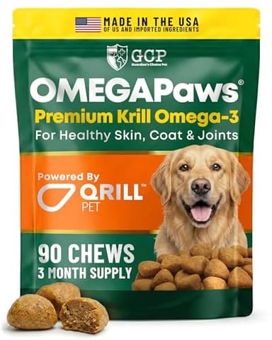 Omega 3 for Dogs – Dog Joint Support Soft Chews – Fish Oil Supplement for Dogs with EPA & DHA – Krill Oil Dog Chews – Supports Skin & Coat