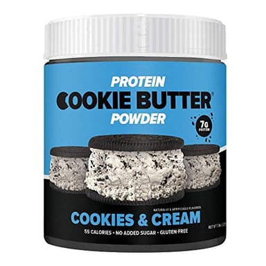 Whey Protein Cookie Butter Powder - Cookies & Cream | Keto-Friendly, Low Carb, No Added Sugars, Gluten-Free | Easy to Mix, Bake and Spread | 7.9oz