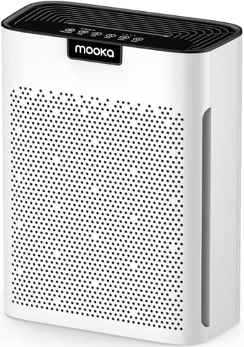 Air Purifiers for Home Large Room 2200 Ft² with Washable Filters, MOOKA H13 HEPA Air Purifier for Home Pets Bedroom with Fragrance, Air Cleaner for Smoke Dust Pollen Pets Hair Odor, KJ190L White