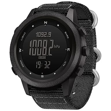 NORTH EDGE Tactical Watches Military Survival Digital Sports Watches for Men Pedometer Compass Calories Durable Nylon Band Apache 46MM