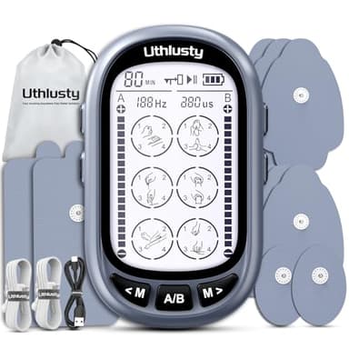 TENS Unit Muscle Stimulator for Pain Relief Therapy – 24 Modes TENS Machine & EMS Massager, Period Simulator Machine for Men & Women, Portable Muscle Stimulator for Back, Shoulder, and Neck Pain