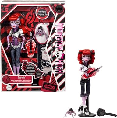 Monster High Boo-riginal Creeproduction Doll, Operetta Collectible Reproduction with Doll Stand, Diary, and Pet Spider Memphis “Daddy O” Longlegs