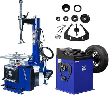 XK Tire Changer, New 2.0 Horsepower Wheel Changers Machine Combo Balancer Rim Clamp 950 690 with 36 Month Part Replacements