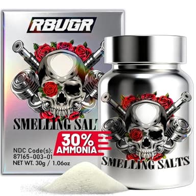 RBUGR SMELLING SALTS Smelling Salts for Athletes - 30% Ammonia | Hockey & Powerlifting & Weightlifting | Instant Wake Up, Focus Boost & Energy Activation | Snap-to-Activate Vial
