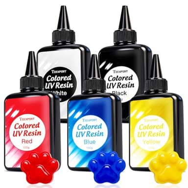 Teexpert UV Resin Kit, 500g Opaque Colored UV Resin Large Capacity Hard Type, Odorless & Low Shrinkage, Vibrant Color for Jewelry Making, Crafts, Keychain, Small Decoration