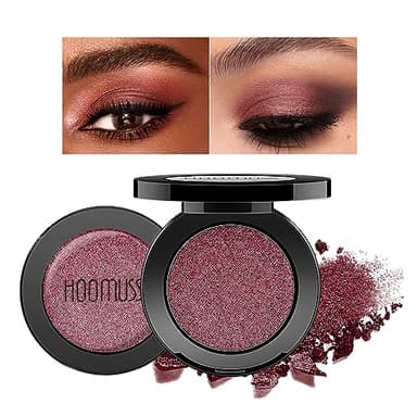 HOOMUSS Burgundy Red Eyeshadow Shimmer Handmade Gothic Eye Sahdow Makeup Palette for Halloween Pigmented & Long Lasting Dark Red Matte Eyeshadow- WineRed