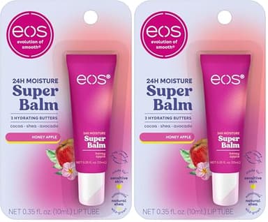 eos 24H Moisture Super Balm - Honey Apple, Day or Night Lip Treatment, Made for Sensitive Skin, Lip Balms & Moisturizers, 0.35 fl oz (Pack of 2)