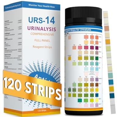 14-URS Reagent Test Strips [120 ct] for Urinalysis and Detection of UTI, LEK, Pro, Ket and More, Comprehensive Test - for Men & Women at Home Use with Reliable Results in 60 sec.