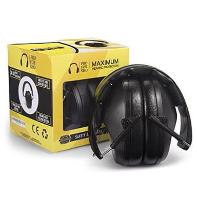 Pro For Sho 34dB NRR Hearing Protection Ear Muffs – Highest NRR Compact Design Ear Protection for Loud Events & Sensory Use (Black)