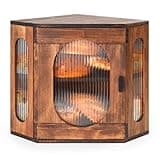 Sunhoo Bread Box for Kitchen Countertop Corner Bread Storage Wooden Breadbox Container 2 Layer Bread Holder Keeper Large Farmhouse Bread Bin Shelf for Homemade Pantry Vintage Acrylic Window(Brown)