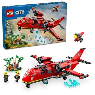 LEGO City Fire Rescue Plane Toy - Building Toy for Boys & Girls, Ages 6+ - Gift for Easter Baskets - Pretend Playset for Kids - W/Working Drop Doors - 60413