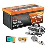 Enjoybot 48V 65Ah Bluetooth LiFePO4 Lithium Golf Cart Battery Conversion Kit, Built-in 120A BMS and Self-Heating, 10 Years Lifetime, 6000+ Cycles, Peak Current 500A Perfect for Golf Cart, Lawn mower