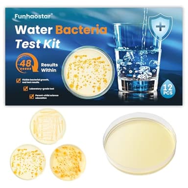 Bacteria Test Kits for Drinking Water - 12 Tests Detect Coliform, E.coli & All Bacteria | Home Quality Testing Kit for Well, Tap, Pool, Hot Tub & City Water | Easy DIY Tester with Free Lab Analysis