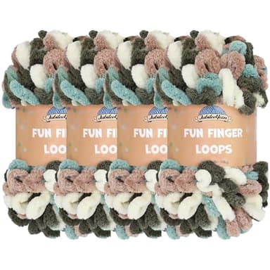 JubileeYarn Fun Finger Loops Yarn - 100g/Skein Jumbo Polyester - Demeter - 4 Skeins