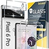 [2+2 Pack] for Google Pixel 6 Pro Screen Protector, 9H Tempered Glass, Ultrasonic Fingerprint Compatible, 3D Curved, HD Clear Scratch Resistant for Google Pixel 6 Pro 5G Glass Screen Protector