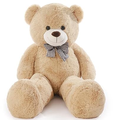 Poutmac Big Teddy Bear 4Ft Giant Soft Stuffed Animals Cute Plush Toy for Girlfriend Women Kids for Valentine's Christmas Birthday (Light Brown, 47 inches)