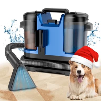 Vaconly Portable Spot Cleaner Machine for Carpet and Upholstery - 18Kpa Carpet Cleaner with Dual BrushHeads, Easy Move, Cleaning Machine for Furniture, Couch, Stairs, Car and Pet Stain, Blue