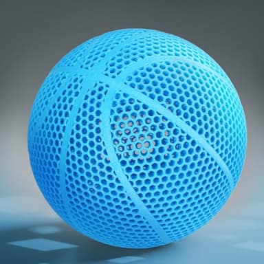 Lucong 3D Printed Basketball - Airless Basketball, Ultra - Quiet & No Pump Needed, High Bounce, Official Size7, Indoor, Gym & Outdoor Use, Blue