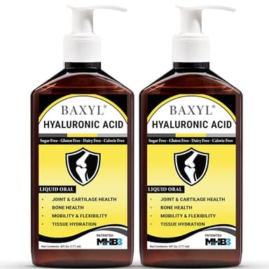 BAXYL® - Liquid Hyaluronic Acid for Joint Relief Supplement (Vegan, Gluten-Free, Non-GMO, Patented Oral MHB3) | 6 Oz, 36 Day Supply (2, 6 Fl Oz)
