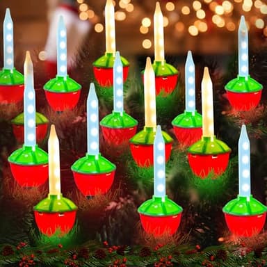 Christmas Multicolor Bubble Lights Set, 15.5Ft Vintage Bubble String Lights with 16 Multicolor Bubble Lights (1 Spare), Christmas Decorations for Christmas Tree Holiday Patio Home Decor, C7/E12 Base