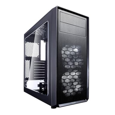 Fractal Design Focus G - Mid Tower Computer Case - ATX - High Airflow - 2X Fractal Design Silent LL Series 120mm White LED Fans Included - USB 3.0 - Window Side Panel - Black