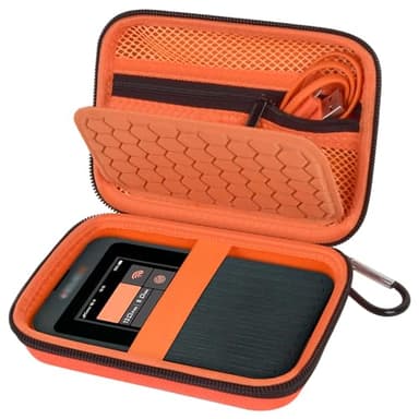 Hard Case Compatible with SIMO Solis 5G/ for Pro 5G WiFi Mobile Hotspot, Travel Router for Hotel WiFi Storage Holder Bag with Mesh Pocket for Charger USB Cable & Accessories (Box Only)- Orange