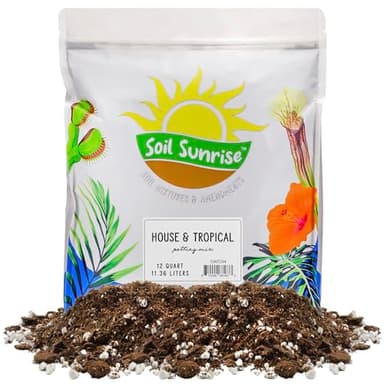 Soil Sunrise Tropical House Plant Potting Mix (12 Quarts); for All Types of Indoor House Plants