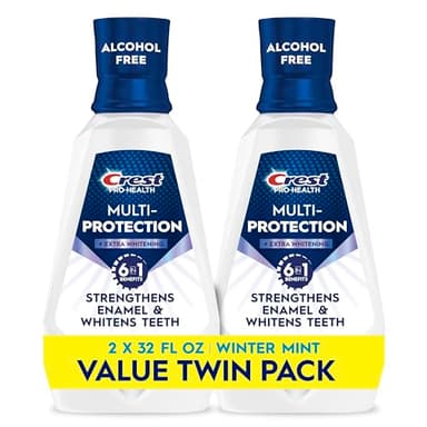 Crest Pro-Health Advanced Mouthwash, Alcohol Free, Extra Whitening, Energizing Mint Flavor, 2x946mL (32 fl oz)