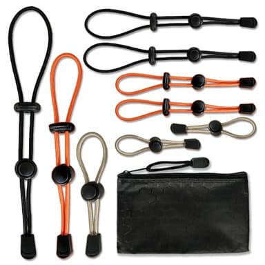 Ori Yuan 9-Piece Hiking Pole Holder & Hands Free Umbrella Attachment - Heavy Duty 3.0mm Elastic Cord Backpack Accessories with Storage Pouch - for Trekking, Camping, Mountaineering Gear Organization.
