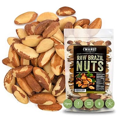 Premium Wild Harvested Raw Brazil Nuts, 1 lb (16oz) – High Selenium, Batch Tested Peanut & Gluten Free, Non-GMO, Kosher, Resealable Bag