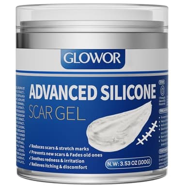 Advanced Silicone Scar Gel for Face & Body – Silicone Scar Cream for Old & New Scars, Reduces Appearance of Scars from Acne, Surgery, Burns, Injuries, C-Sections & More (3.53 Ounce)