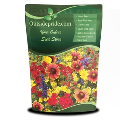 Outsidepride Texas & Oklahoma Wildflower Seed Mix - 1 lb. Drought-Tolerant, Blend of Annual & Perennial Flower Seeds for Vibrant, Pollinator-Friendly Gardens, Thrives in Full Sun & Well-Drained Soil