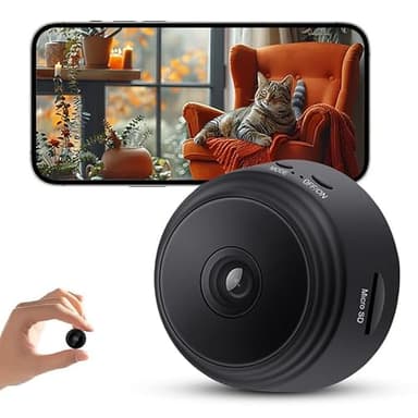 Smilephil Hidden Camera,1080P HD WiFi Mini Nanny Cam with Night Vision & Motion Detection - Indoor/Outdoor Wireless Security Spy Cameras for Home, Car, Baby & Pet Monitoring-Upgraded A9