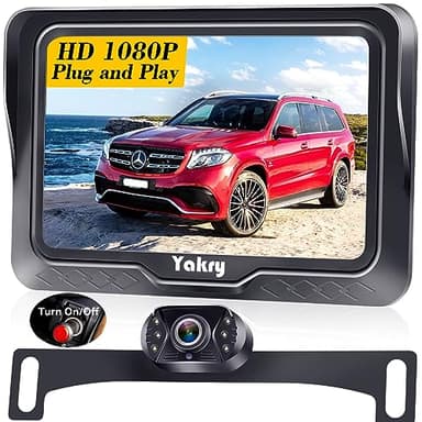 HD 1080P Backup Camera for Cars, Trucks, SUVs, RVs - Night Vision, Waterproof, Wide Angle, Easy DIY Installation, Includes 4.3” LCD Monitor for Safer Parking