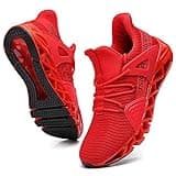 Ezkrwxn Walking Shoes for Women Running Shoes Mesh Breathable Slip on Ladies Gym Workout Athletic Tennis Jogging Sneakers Red Size 12